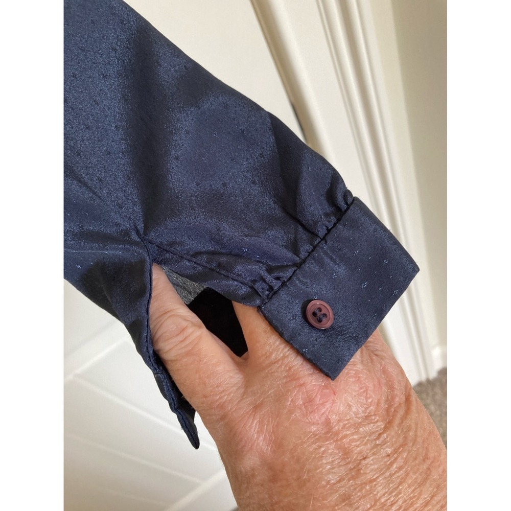 VTG Don Sayers for Gamut Navy Long-Sleeve Button-Up Blouse Size 6 Long Sleeve - Picture 5 of 10